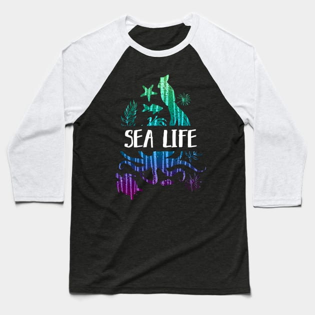 Sea life Baseball T-Shirt by Frajtgorski